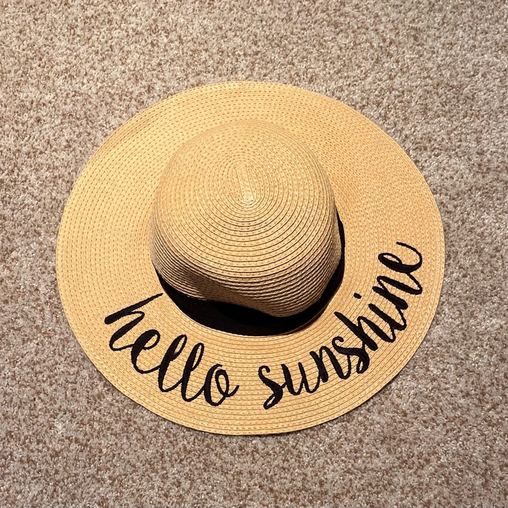 Sun Hat with Black Lettering